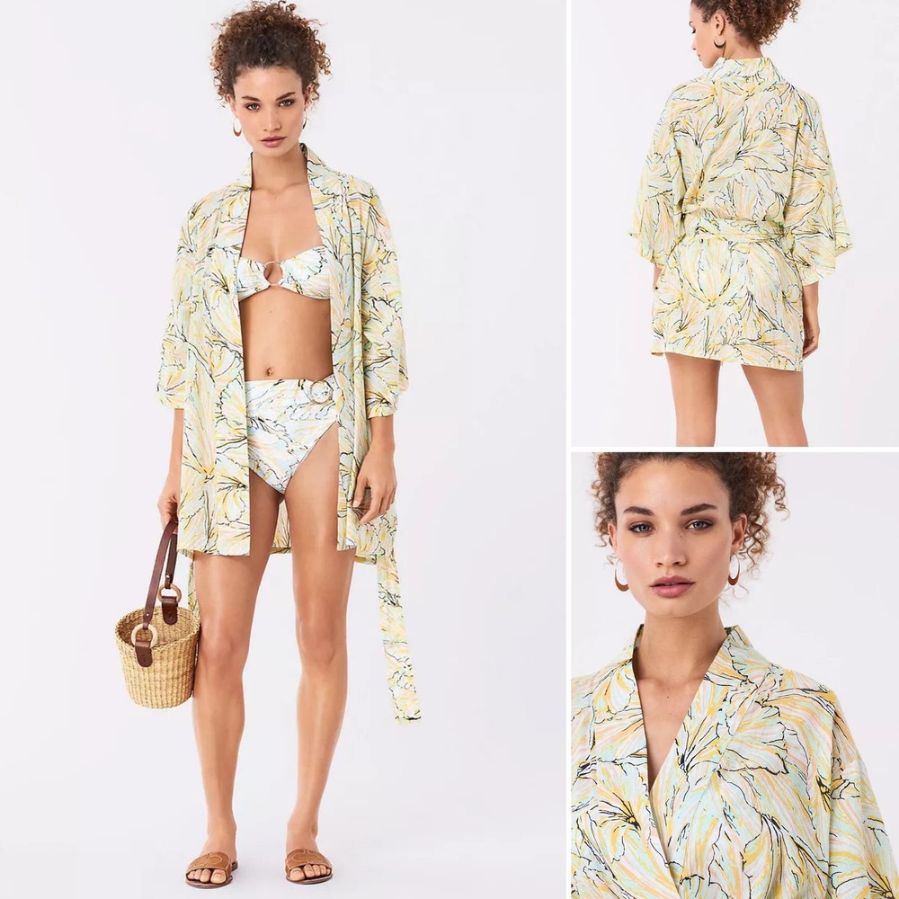 Diane Von Furstenberg x Onia Gina Kimono Swim Coverup Size XS/S